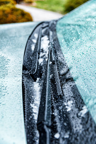 istock Icy Frozen Car Windshield Wipers 1197991398