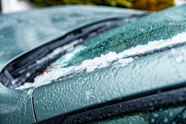 istock Melting Ice and Slush on Car Windshield 1197991439