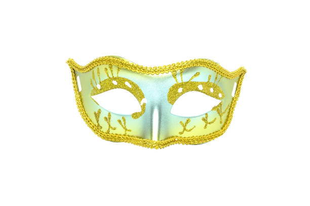 istock Golden mask isolated on white background 1197997031