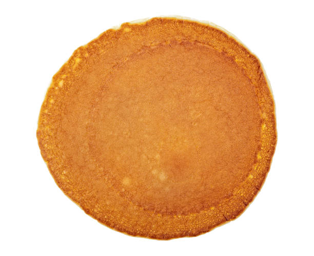 istock Single pancake isolated on a white background, top view. 1197997176