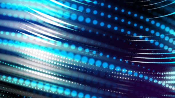 istock Neon globe star orbit shiny light. 3D orbit light line cyber digital technology IOT world concept. 1197997362