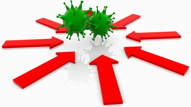 istock Red Arrows focusing on viruses in middle 1198000105