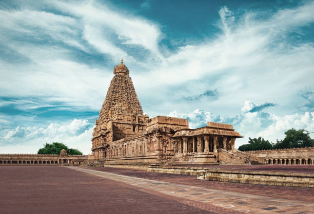 thanjavur,tempio di brihadeeswara - immagine - shiva india hinduism temple foto e immagini stock