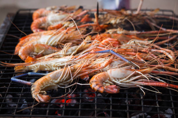 istock Grilled shrimp on the grill 1198005316