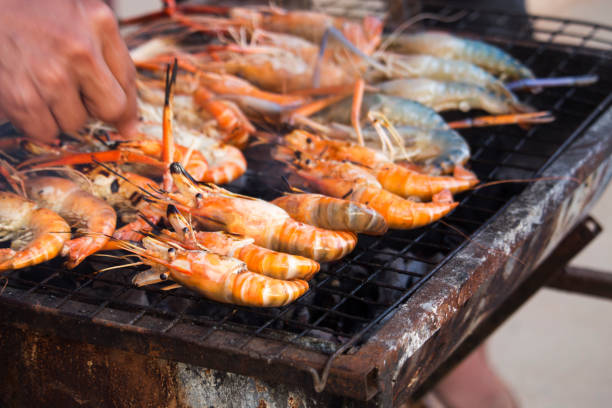 istock Grilled shrimp on the grill 1198006735