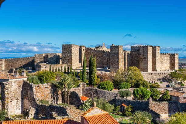 Trujillo Castle. Former Arab Alcazaba. In Trujillo, Extramadura, Spain. stock photo