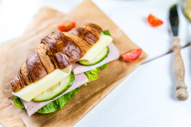istock French croissant with ham 1198008120