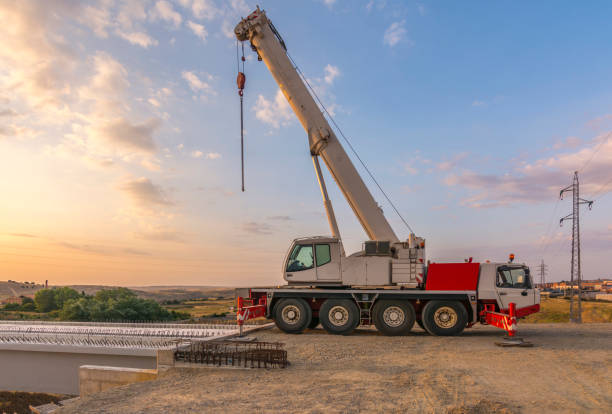 istock Crane trucks in the construction of a bridge 1198009552