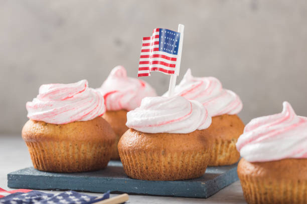 istock Happy Presidents day, February 17. Patriotic Baking Supply Cup Cake Holders for holiday and july 4th concepts. 1198009810