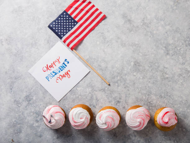 istock Word Happy Presidents day, February 17. Patriotic Baking Supply Cup Cake Holders for holiday and july 4th concepts. 1198009829
