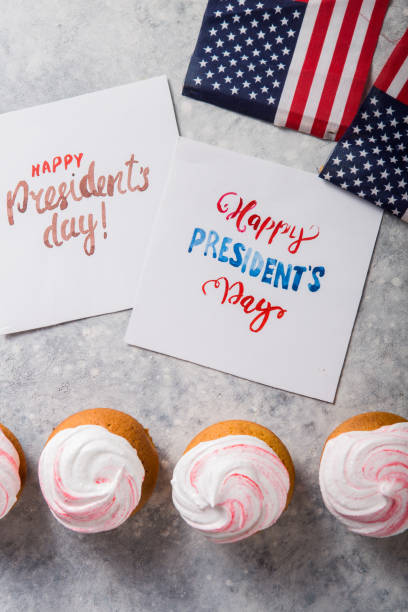 istock Word Happy Presidents day, February 17. Patriotic Baking Supply Cup Cake Holders for holiday and july 4th concepts. 1198009833