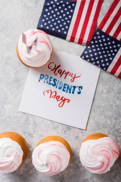 istock Word Happy Presidents day, February 17. Patriotic Baking Supply Cup Cake Holders for holiday and july 4th concepts. 1198009836