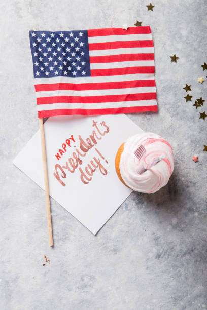 istock Word Happy Presidents day, February 17. Patriotic Baking Supply Cup Cake Holders for holiday and july 4th concepts. 1198009849