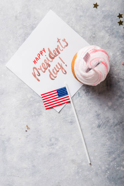 istock Word Happy Presidents day, February 17. Patriotic Baking Supply Cup Cake Holders for holiday and july 4th concepts. 1198009851