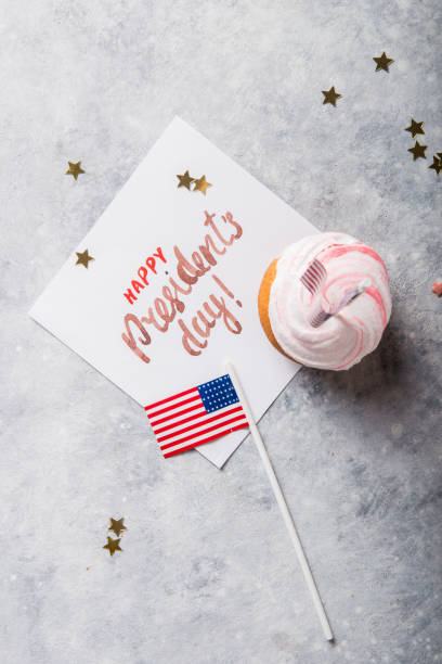 istock Word Happy Presidents day, February 17. Patriotic Baking Supply Cup Cake Holders for holiday and july 4th concepts. 1198009852