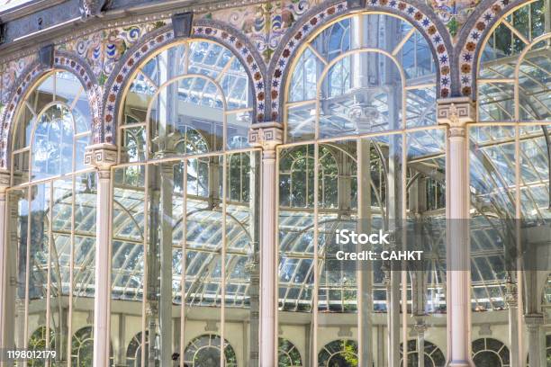 Inside Of The Palacio De Cristal In Madrid Spain Stock Photo - Download Image Now - Palace, Winter, Antique