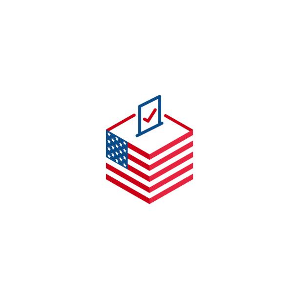 ilustrações de stock, clip art, desenhos animados e ícones de 2020 election day in usa, voting president. vector icon template - election
