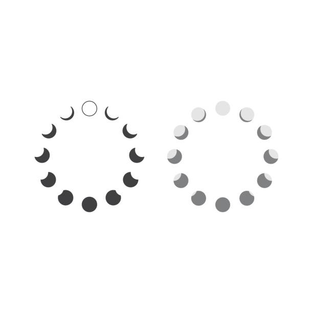 ilustrações de stock, clip art, desenhos animados e ícones de moon phases, lunar phases. vector icon template - moon change eclipse cycle