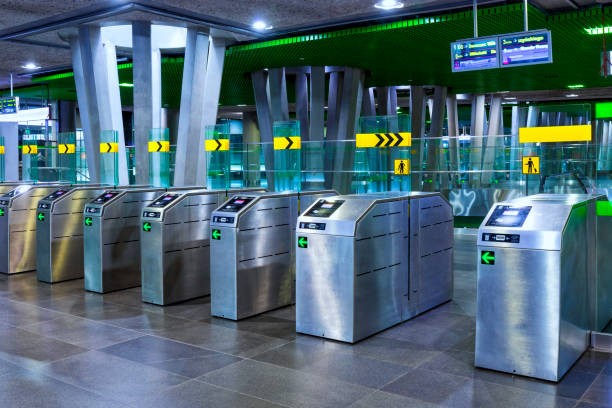 istock Public transportation in Warsaw - modern subway station 1198015300
