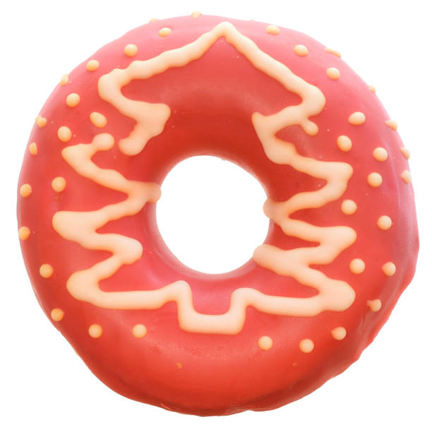 istock Donut in pink glaze with Christmas tree decor Isolated 1198015993