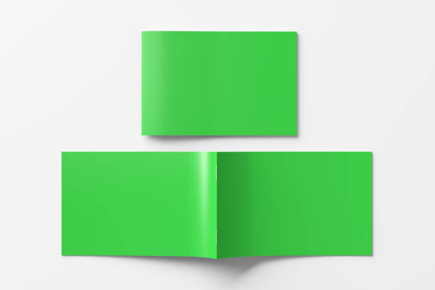 istock Horizontal brochure or booklet cover. Closed one brochure and upside down other. 1198016104