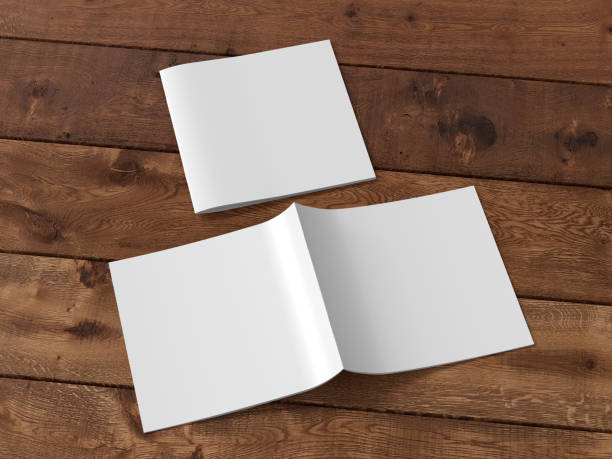 istock Square brochure or booklet cover. Closed one brochure and upside down other. 1198016678