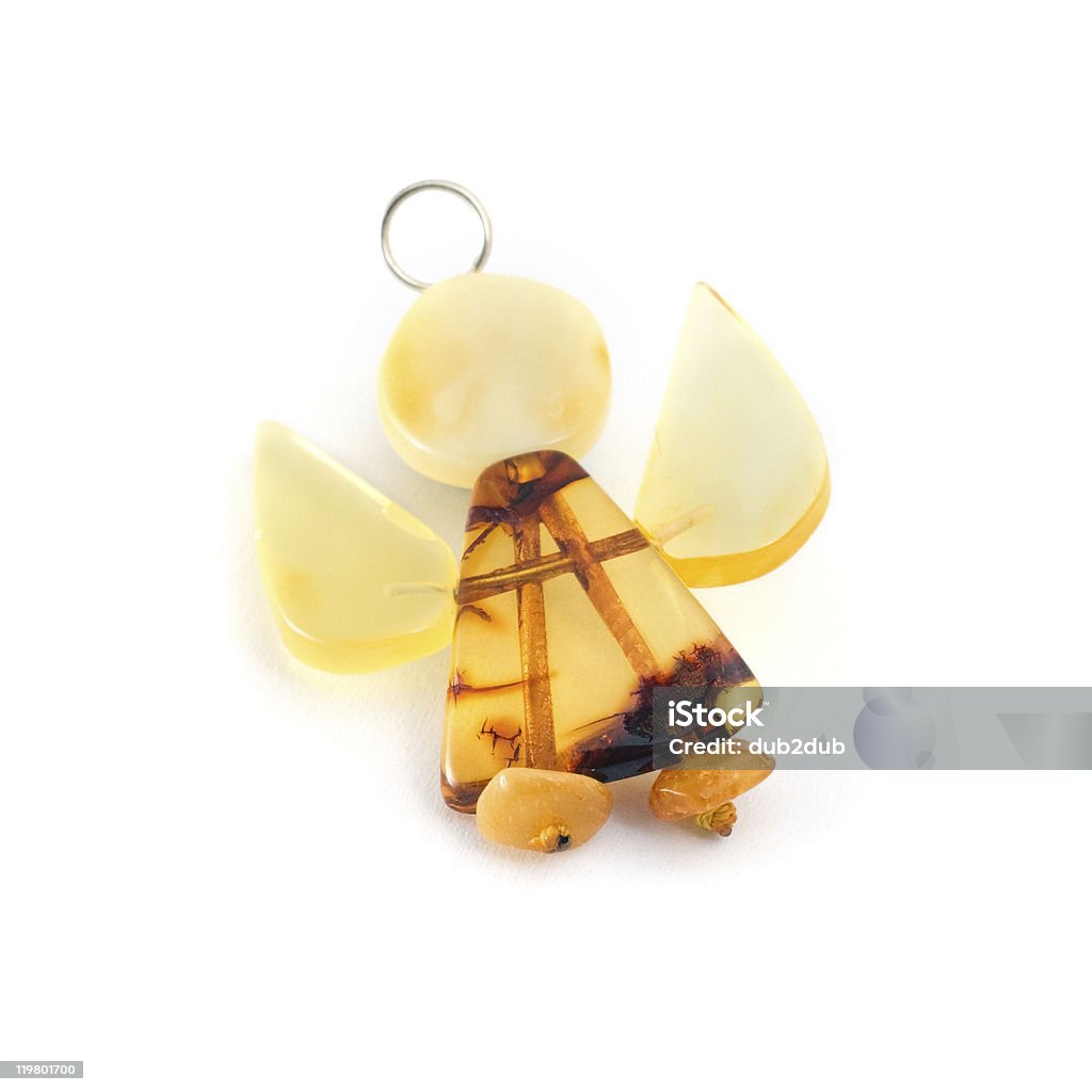 e angel pendant, hand-mad of amber  Amber Stock Photo