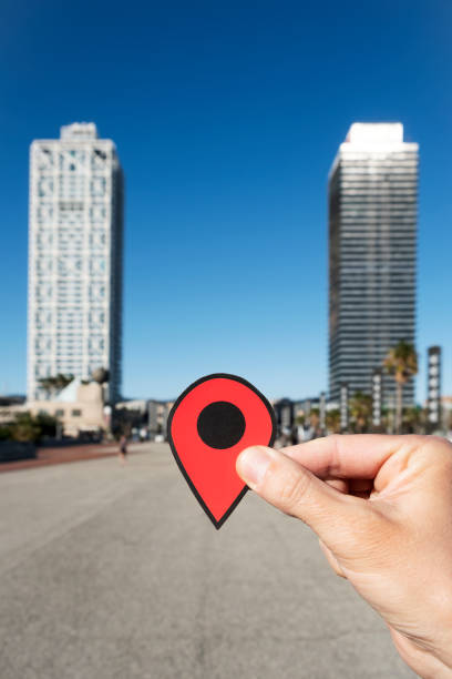 istock red marker at Port Olimpic in Barcelona 1198019135