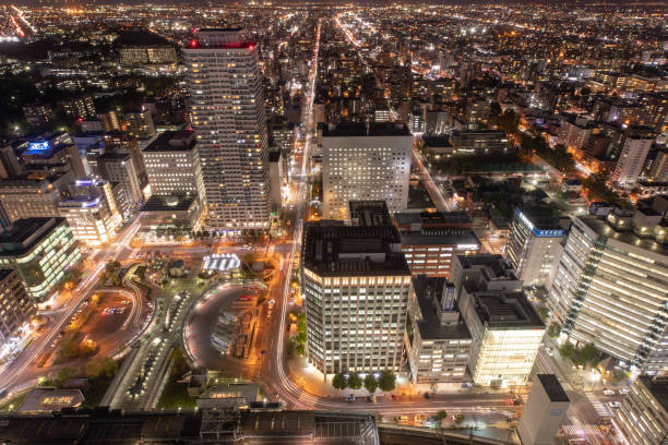 istock Beautiful night view in Sapporo 1198019220