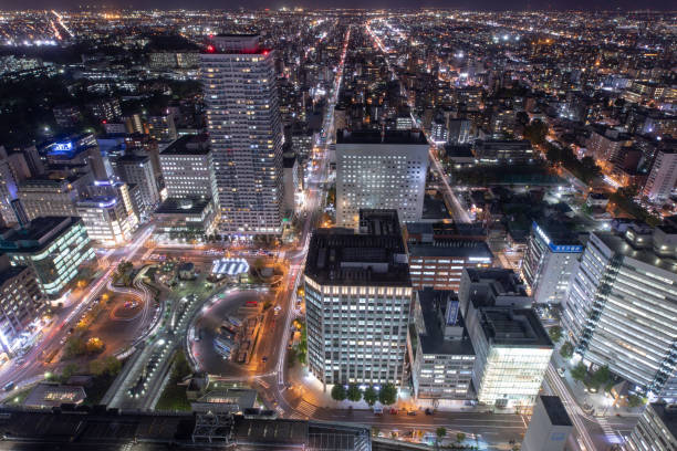 istock Beautiful night view in Sapporo 1198019225