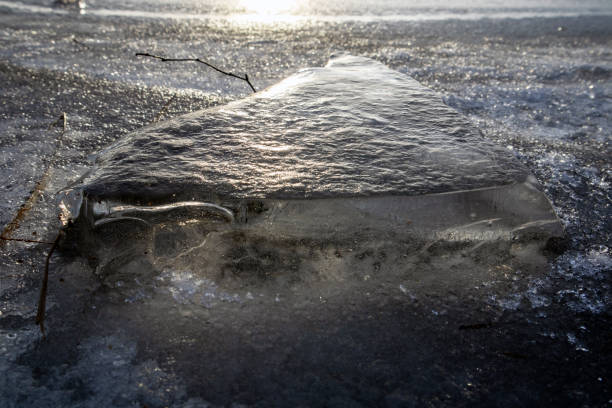small block of ice in nature outdoors, finland