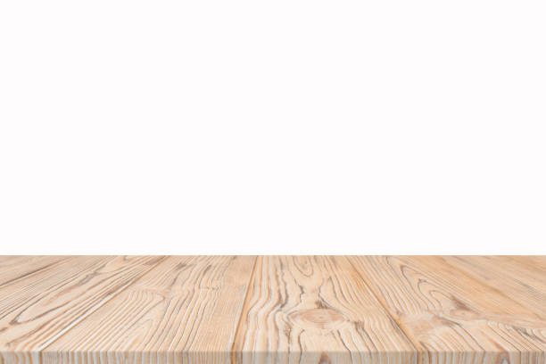 istock 3D rendering,wooden top table on isolated white blackgroud 1198021563