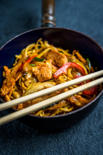 istock Asian noodles with chicken meat 1198021929