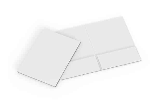 istock Blank white reinforced pocket folders on isolated white background, mock up template for design presentation. 3d illustration 1198022043