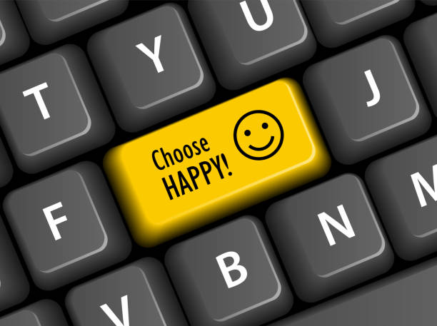 istock Vector illustration of keyboard with CHOOSE HAPPY! key 1198023265