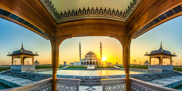 istock Wide angle view of Sharjah New Mosque 1198024179