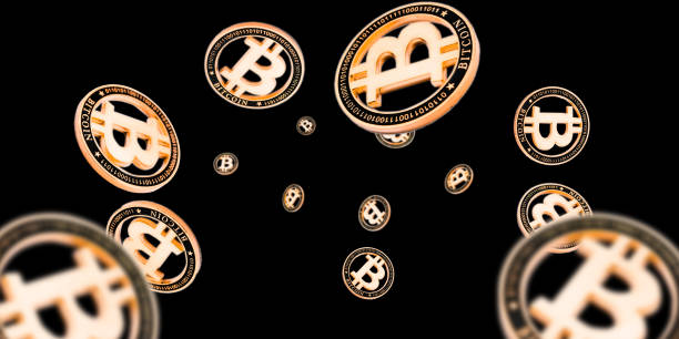 istock Bitcoin Cash. Gold Falling Cryptocurrency. Falling coins isolated on dark. Cryptocurrency background 1198024282