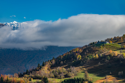 View of the snowy mountains of the Julian Alps, Primorska, Slovenia, Europe,Nikon D850