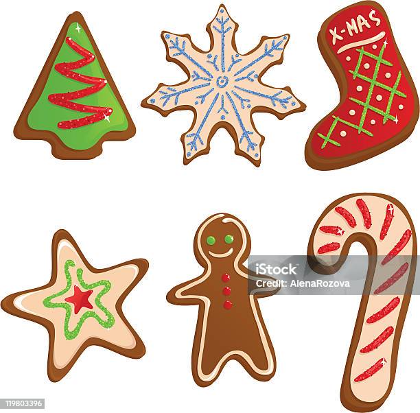 Cookies De Natal - Arte vetorial de stock e mais imagens de Assado no Forno - Assado no Forno, Banda desenhada - Produto Artístico, Bengala - Bastão de Açúcar