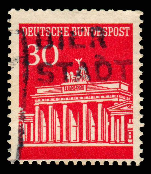 Germany stamp: shows Brandenburg Gate illustration.