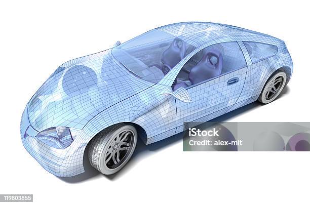 スポーツ車 Wireframe - 自動車のストックフォトや画像を多数ご用意 - 自動車, ワイヤーフレームモデル, 白背景