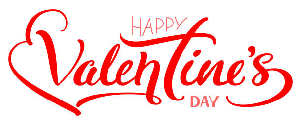 istock Happy valentines day handwritten english calligraphy lettering text for greeting card 1198042604