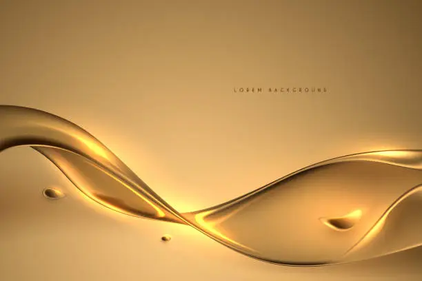 Vector illustration of Beautiful golden oil liquid background