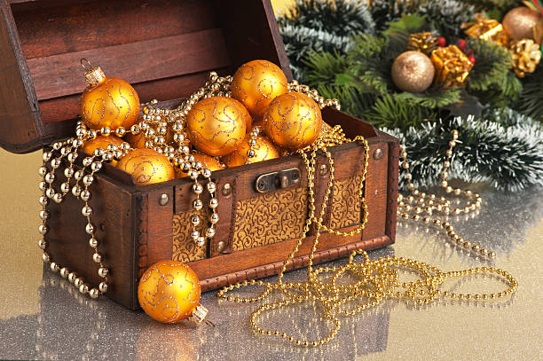 istock Christmas decoration in chest 119804637