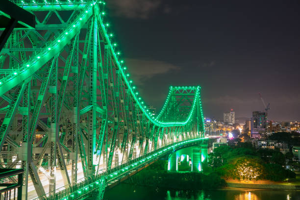 istock Story Bridge at night with Brisbane Skyline 1198046944
