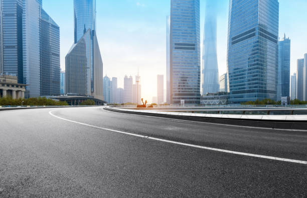 istock Highway and city modern architecture in shanghai,china 1198047626