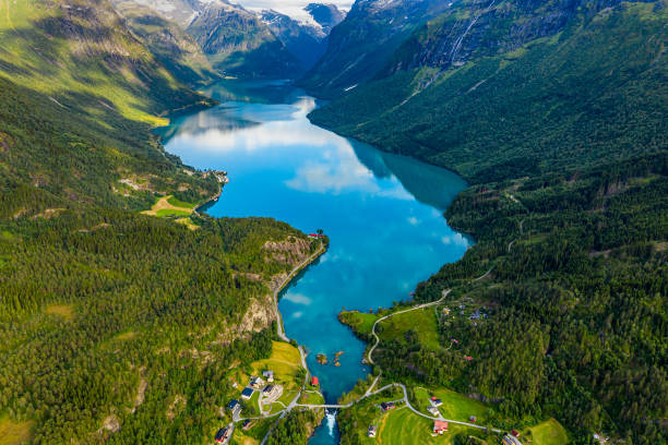 istock lovatnet lake Beautiful Nature Norway. 1198047836