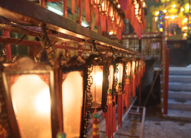 istock close up chinese lantern glowing in temple 1198048511