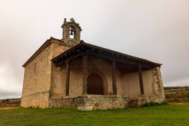 istock Christian hermitage in Soria on a cloudy day 1198052395