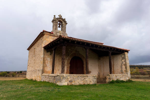 istock Christian hermitage in Soria on a cloudy day 1198052401